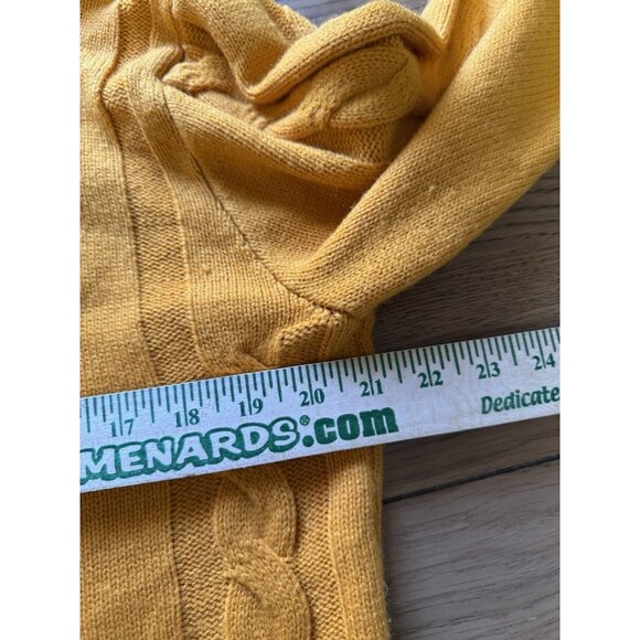 PJ Paul Jones Men Size Medium Cable Knit Cardigan Sweater Buttons Yellow Grandpa - Picture 5 of 10